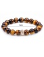 Fashion Brown Diamond&beads Decorated Pure Color Bracelet