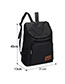 Fashion Black Pure Color Decorated Traveling Backpack