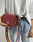 Fashion Red Letter M Decorated Pure Color Shoulder Bag