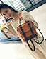 Fashion Brown Rivet Decorated Simple Mini Backpack