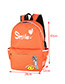 Fashion Orange Girl Pattern Decorated Traveling Backpack