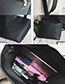Fashion Black Pure Color Decorated Shoulder Bag (4pcs)