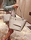 Fashion Gray Pure Color Decorated Shoulder Bag (4pcs)