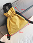 Fashion Khaki Pure Color Decorated Drawstring Design Shoulder Bag