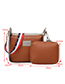 Fashion Light Brown Coloured Ribbon Decorated Shoulder Bag(2pcs)