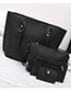 Fashion Black Rivet Decorated Pure Color Shoulder Bag (4pcs)