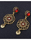 Vintage Silver Color Flower Shape Decorated Earrings