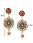 Vintage Gold Color Flower Shape Decorated Earrings