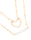 Fashion Silver Color Heart Shape Decorated Doubla Layer Necklace