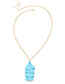 Bohemia Blue Pure Color Decorated Tassel Necklace
