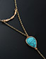 Fashion Green Square Shape Decorated Multilayer Necklace