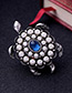 Trendy Antique Silver Pearls Decorated Tortoise Shape Brooch