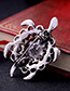 Trendy Antique Silver Pearls Decorated Tortoise Shape Brooch