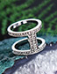 Trendy Silver Color Full Diamond Decorated Double Layer Ring