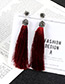 Fashion Blue Long Tassel Decorated Pure Color Earrings