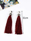 Fashion Pink Long Tassel Decorated Pure Color Earrings