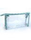 Trendy Blue Letter Pattern Decorated Transparent Cosmetic Bag(3pcs)