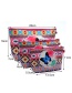Trendy Black+pink Fruit Pattern Decorated Cosmetic Bag(3pcs)