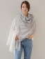 Fashion Gray+white Color Matching Decorated Patchwork Scarf