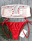 Sexy Red Palms Pattern Decorated Bikini