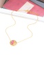 Fashion Gold Color+blue Circular Ring Decorated Necklace