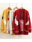 Trendy Red Whale Pattern Decorated Simple Sweater