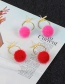 Fashion Pink Fuzzy Ball Decorated Pom Earrings