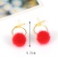 Fashion Red Fuzzy Ball Decorated Pom Earrings
