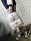 Fashion Gray Square Shape Rivet Decorated Backpack