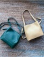 Fashion Green Square Shape Design Pure Color Handbag
