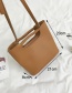 Fashion Brown Pure Color Decorated Shoulder Bag(with Zipper)