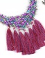 Bohemia Purple Hollow Out Decorated Tassel Necklace
