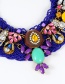 Bohemia Dark Purple Hand-woven Decorated Necklace