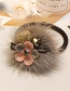 Fashion Claret Red Flower&fuzzy Ball Decorated Hair Band