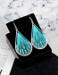 Trendy Blue Water Drop Shape Decorated Hollow Out Earrings