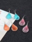 Trendy Blue Water Drop Shape Decorated Hollow Out Earrings