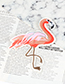 Fashion Pink Flamingo Shape Decorated Brooch