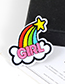 Fashion Multi-color Embroidery Letters Girl Decorated Brooch