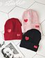 Lovely Pink Heart Shape Pattern Decorated Pure Color Cap