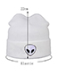 Lovely White Alien Pattern Decorated Pure Color Cap