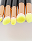 Trendy Pink+yellow Color Matching Decorated Makeup Brush(5pcs)