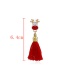 Fashion Red Elk Shape Decorated Tassel Design Brooch