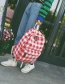 Fashion Red Grid Pattern Decorated Backpack