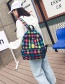 Fashion Blue+brown Pineapple Shape Decorated Backpack