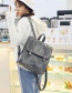 Fashion Black Pure Color Decorated Backpack