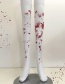 Fashion Red+white Pure Color Decorated Socks