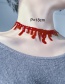 Fashion Red Pure Color Decorated Choker