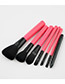 Fashion Black+pink Pure Color Decorated Makeup Brush ( 7 Pcs )