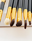 Fashion Black+gold Color Pure Color Decorated Makeup Brush ( 8 Pcs )