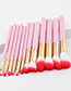 Fashion Pink Pure Color Decorated Makeup Brush ( 12 Pcs )